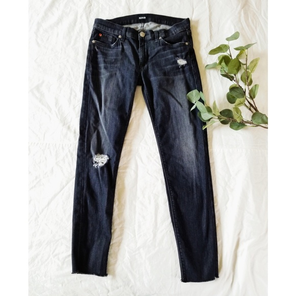 Hudson Jeans Pants - Hudson dark wash cut off distressed Jean's F15
